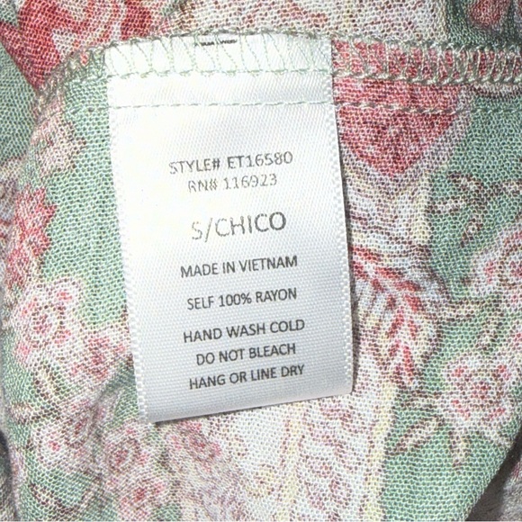 NWT Easel Boho Floral Babydoll Tunic Top Tie Neck Cottagecore Small - Picture 8 of 9